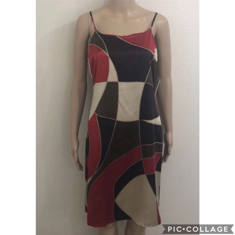 NWT Calvin Klein Cardinal Combo 100% Silk Dress - Picture 8 of 8